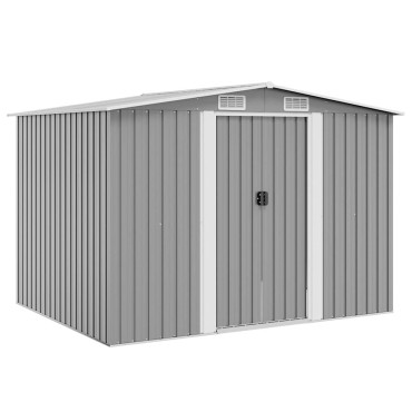 vidaXL Αποθήκη Κήπου Γκρι 257 x 205 x 178 εκ. Μεταλλική
