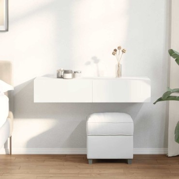 vidaXL Ράφι τοίχου με συρτάρια Λευκό 100x36x19cm Κατασκευασμένο ξύλο 1 τεμ.