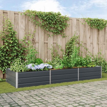vidaXL Γλάστρα Ανθρακί 290 x 100 x 45 εκ Επικαλυμμένος Χάλυβας