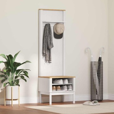 vidaXL Ντουλάπα διαδρόμου με ράφι FLORO Λευκό 50x40x158 εκ 1 τεμ.