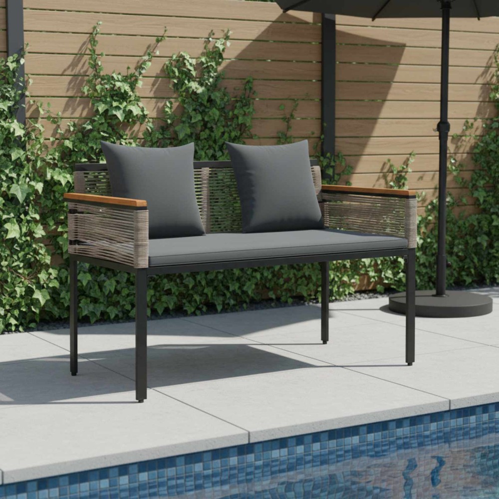 vidaXL Εξωτερικός πάγκος 2 -Seater 117x54x74.5cm συνθετικό ρατάν