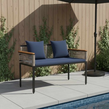 vidaXL Εξωτερικός πάγκος Γκρι και Navy Blue 117x54x74.5 εκ