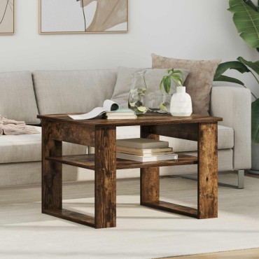 vidaXL Τραπεζάκι σαλονιού Καπνιστό Δρύς 64x54x44 εκ 1 τεμ.