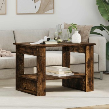 vidaXL Τραπεζάκι σαλονιού Καπνιστό Δρύς 72x50x50cm 1 τεμ.