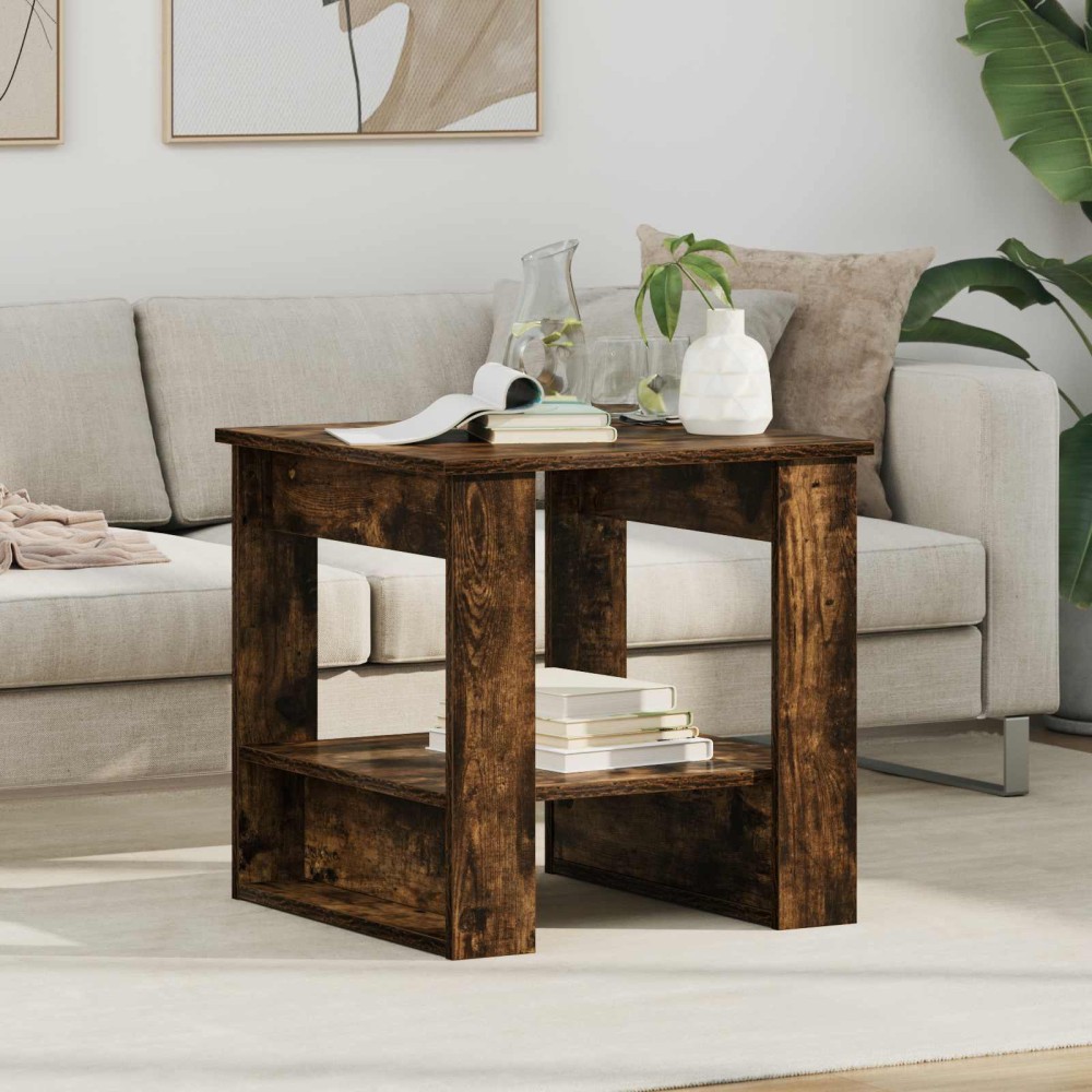vidaXL Τραπεζάκι σαλονιού Καπνιστό Δρύς 51x50x50cm 1 τεμ.
