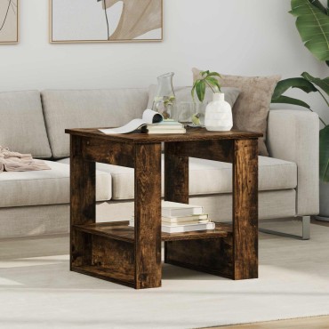 vidaXL Τραπεζάκι σαλονιού Καπνιστό Δρύς 51x50x50cm 1 τεμ.