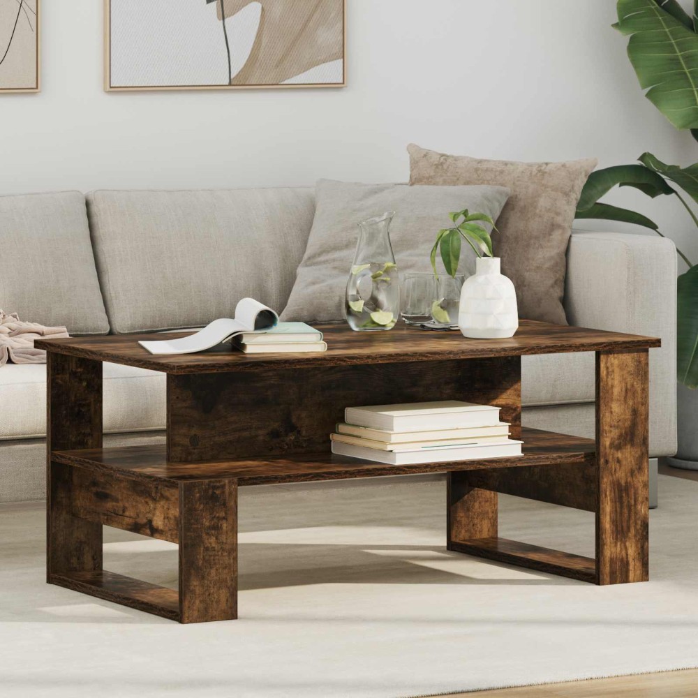 vidaXL Τραπεζάκι σαλονιού Καπνιστό Δρύς 90x50x40cm 1 τεμ.
