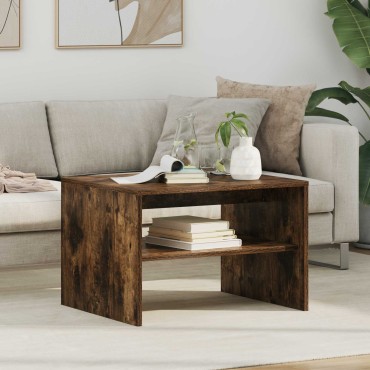 vidaXL Τραπεζάκι σαλονιού Καπνιστό Δρύς 60x50x40 εκ 1 τεμ.