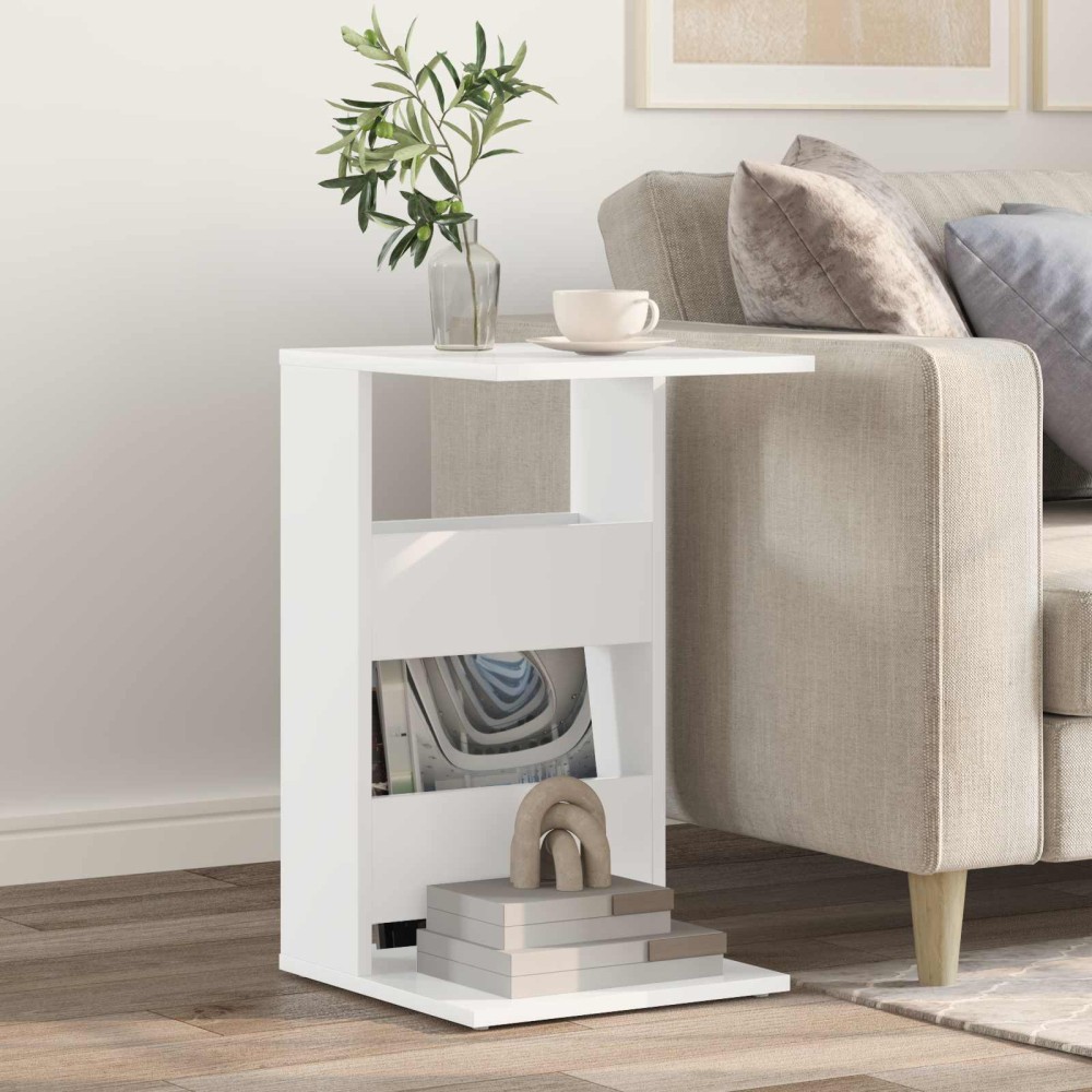 vidaXL Τραπεζάκι Πλευράς Λευκό 40x35x60,5cm Επεξεργασμένο Ξύλο 1 τεμ.