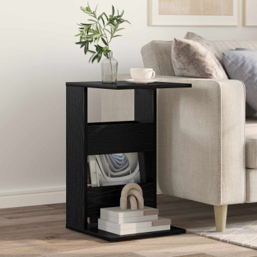 vidaXL Τραπεζάκι Πλευράς Μαύρη Οξυά 40x35x60,5 εκ 1 τεμ.