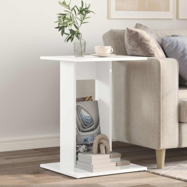 vidaXL Τραπεζάκι Πλευράς Λευκό 45x40x62,5cm Επεξεργασμένο Ξύλο 1 τεμ.