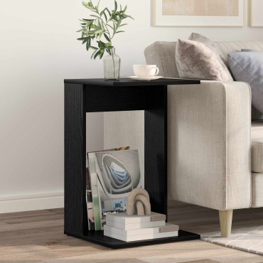 vidaXL Τραπεζάκι Πλευράς Μαύρη Οξυά 40x38x62,5 εκ 1 τεμ.