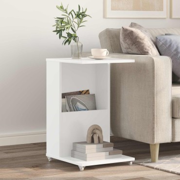 vidaXL Τραπεζάκι Πλευράς Λευκό 40x35x60cm Επεξεργασμένο Ξύλο 1 τεμ.