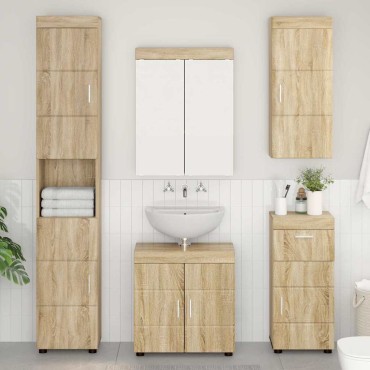 vidaXL Ντουλάπα τοίχου μπάνιου TULUM Δρύς Sonoma 37x24,5x86 εκ 1 τεμ.