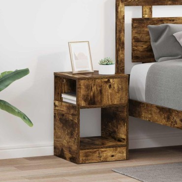 vidaXL End Table 2 τεμ. Καπνισμένο Ξύλο Δρυός 30,5x30x45 εκ