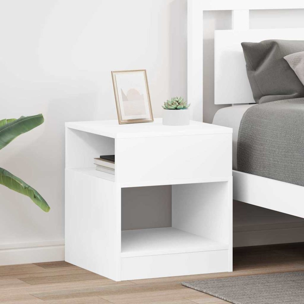vidaXL End Table 2 τεμ. Λευκό 40,5x40x45cm Επεξεργασμένο Ξύλο