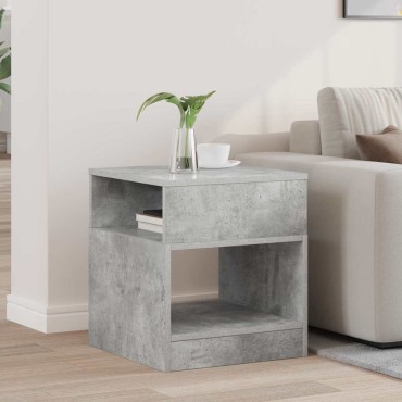 vidaXL End Table Σκυρόδεμα Γκρι 40,5x40x45cm Επεξεργασμένο Ξύλο