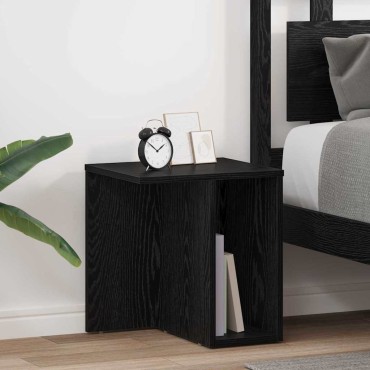 vidaXL End Table 2 τεμ. Μαύρη Οξυά 37x32x40cm Επεξεργασμένο Ξύλο