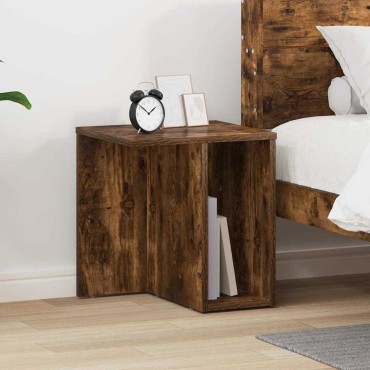 vidaXL End Table Καπνιστό Δρύς 37x32x40cm Επεξεργασμένο Ξύλο