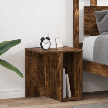 vidaXL End Table 2 τεμ. Καπνισμένο Ξύλο Δρυός 37x32x40 εκ