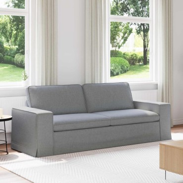 vidaXL Καναπές Ανοιχτό γκρι 222x80x82cm ύφασμα