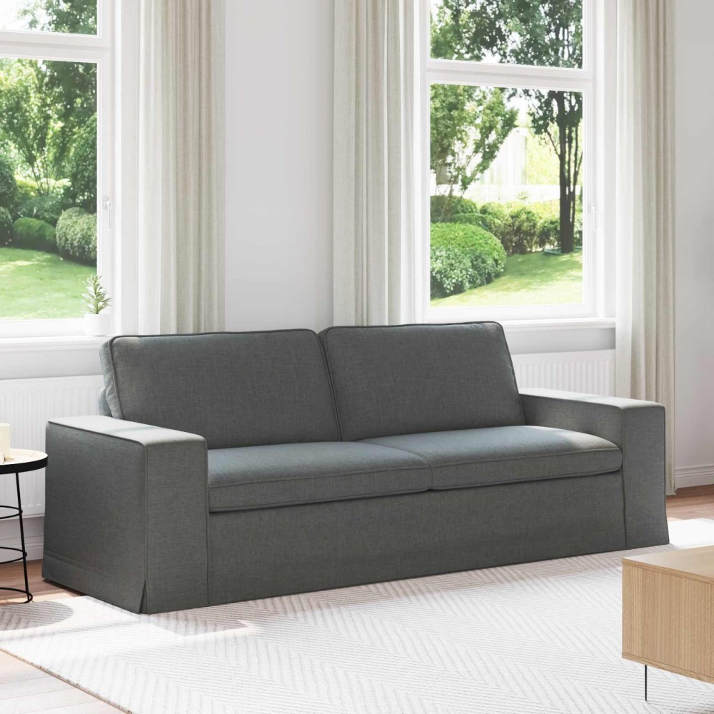 vidaXL Καναπές Σκούρο Γκρι 222x80x82cm ύφασμα