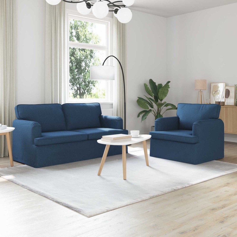vidaXL Σετ Καναπέ 2 τεμ. Μπλε ύφασμα 162x80x85cm  Διθέσιος