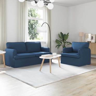 vidaXL Σετ Καναπέ 2 τεμ. Μπλε ύφασμα 162x80x85cm  Διθέσιος