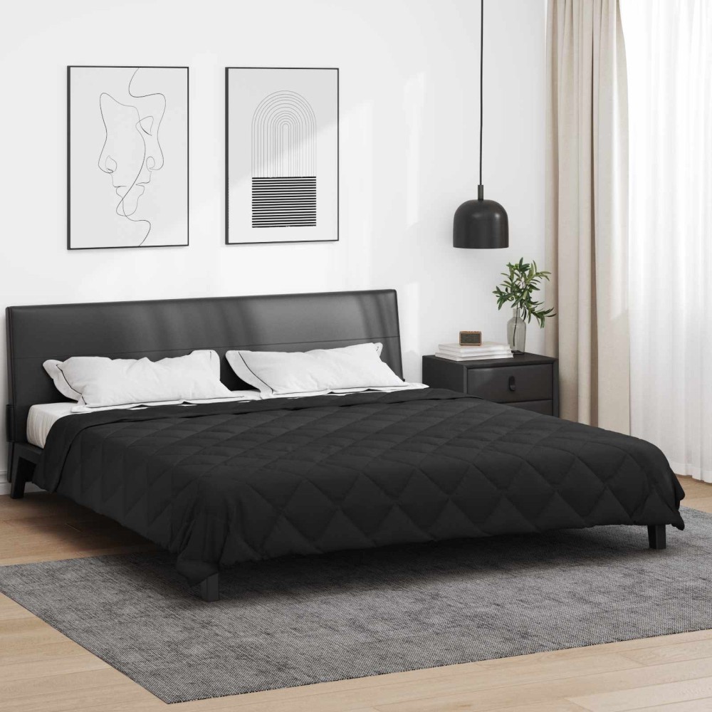 vidaXL Καλοκαιρινό Παπλωματοθήκη 220 x 200 εκ Καλοκαίρι Μαύρο