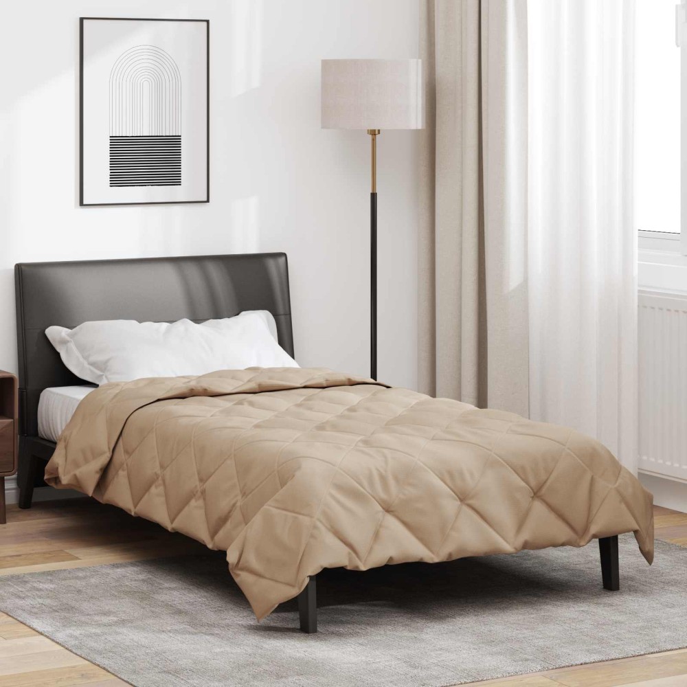vidaXL Κουβέρτα ολόκληρου του χρόνου Taupe 155 x 220 cm Μικροΐνες