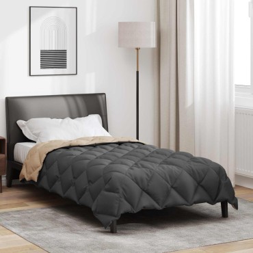 vidaXL Χειμερινό Παπλωματοθήκη 135 x 220 εκ. 450 gsm Ανθρακί και Taupe