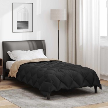vidaXL Χειμερινό Παπλωματοθήκη 135 x 200 cm 450 gsm Μαύρο και Ταμπά