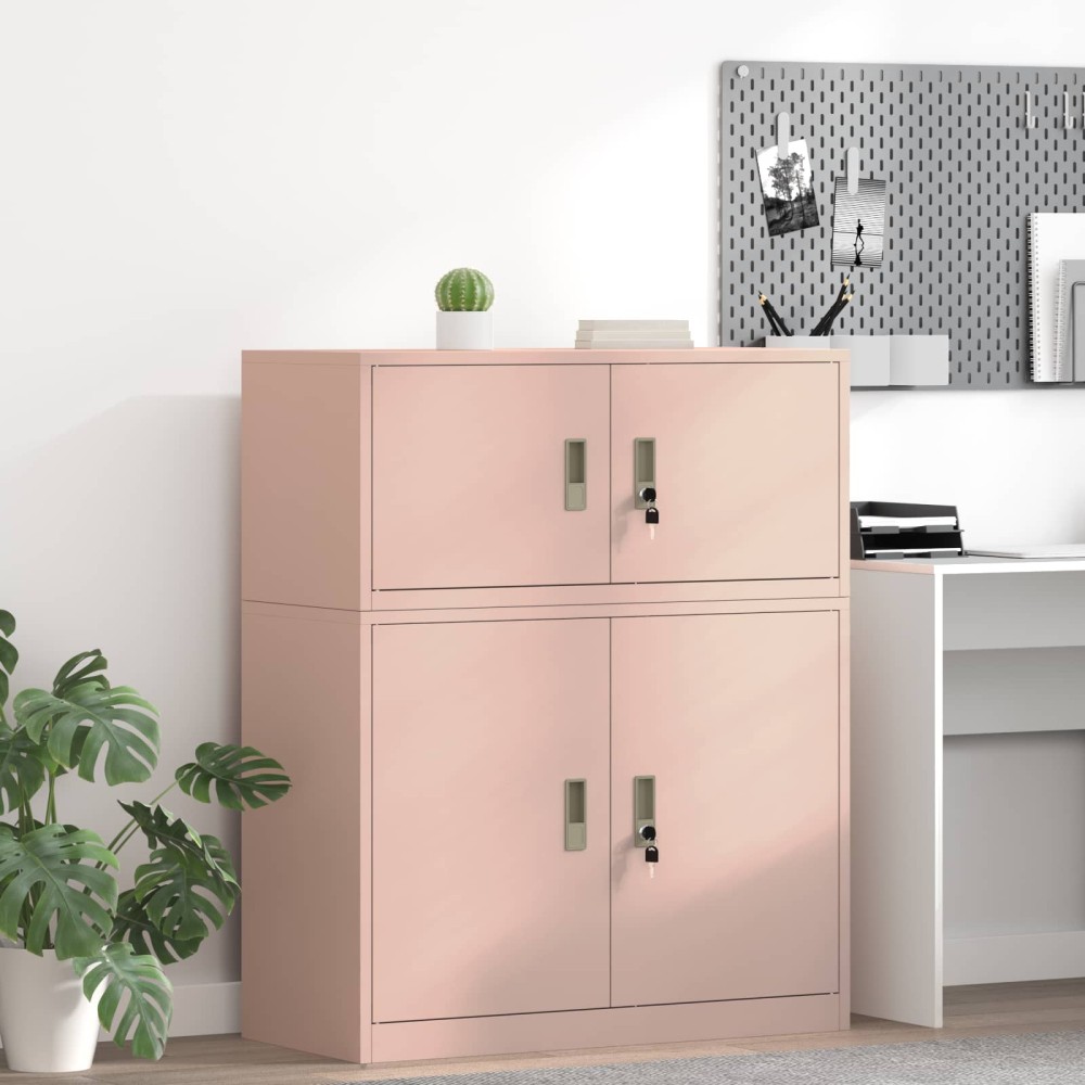vidaXL Ντουλάπι αποθήκευσης Ροζ 90x40x40cm Ατσάλι 1 τεμ.