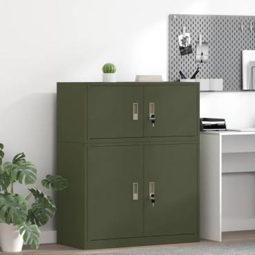 vidaXL Ντουλάπι αποθήκευσης Ελιά Πράσινη 90x40x40cm Ατσάλι 1 τεμ.