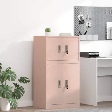 vidaXL Ντουλάπι αποθήκευσης Ροζ 60x40x40cm Ατσάλι 1 τεμ.