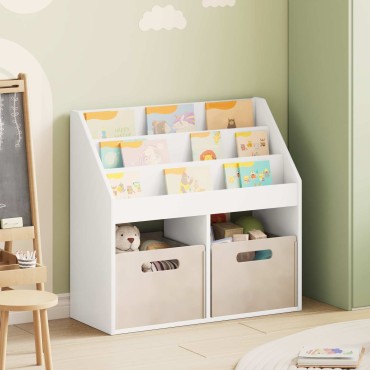 vidaXL Βιβλιοθήκη Παιδιών Λευκό 72,5x29,5x69cm Επεξεργασμένο Ξύλο 1 τεμ.