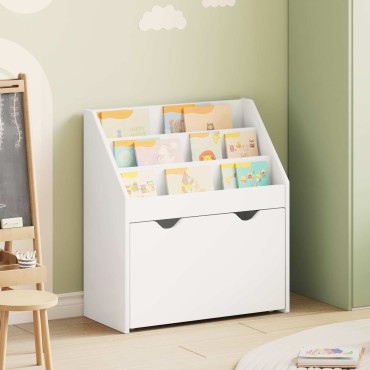 vidaXL Βιβλιοθήκη Παιδιών Λευκό 60x29,5x69cm Επεξεργασμένο Ξύλο 1 τεμ.