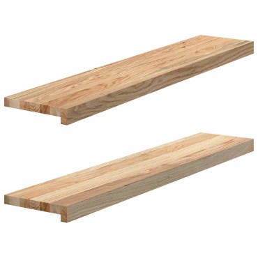 vidaXL Περβάζια παραθύρων 2 τεμ. 100x20x2 εκ. Ακατέργαστο Μασίφ Δρυός