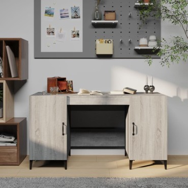 vidaXL Γραφείο Γκρι Sonoma 140x50x75cm από Επεξεργασμένο Ξύλο 1 τεμ.