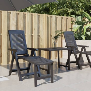vidaXL Ξαπλώστρα Ανθρακί Πλαστική 60x114x110cm 1 τεμ.