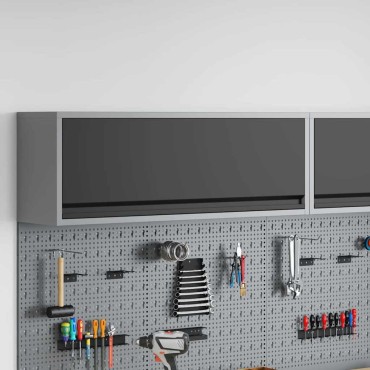 vidaXL Ντουλάπα εργαλείων Μαύρο και Γκρι 100 x 25 x 35 εκ.