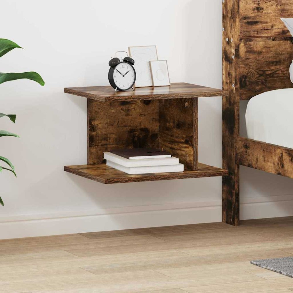 vidaXL Κομοδίνο Καπνιστό Δρύς 40x30x25cm Επεξεργασμένο Ξύλο 1 τεμ.