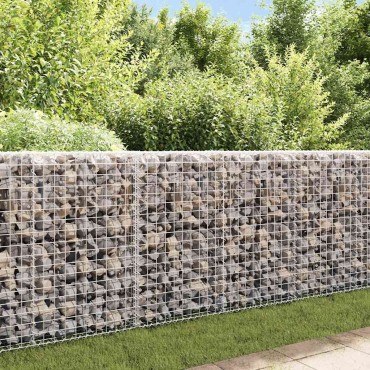 vidaXL Συρματοκιβώτιο Τοίχος 200x20x85cm Γαλβαν. Ατσάλι + Καλύμματα