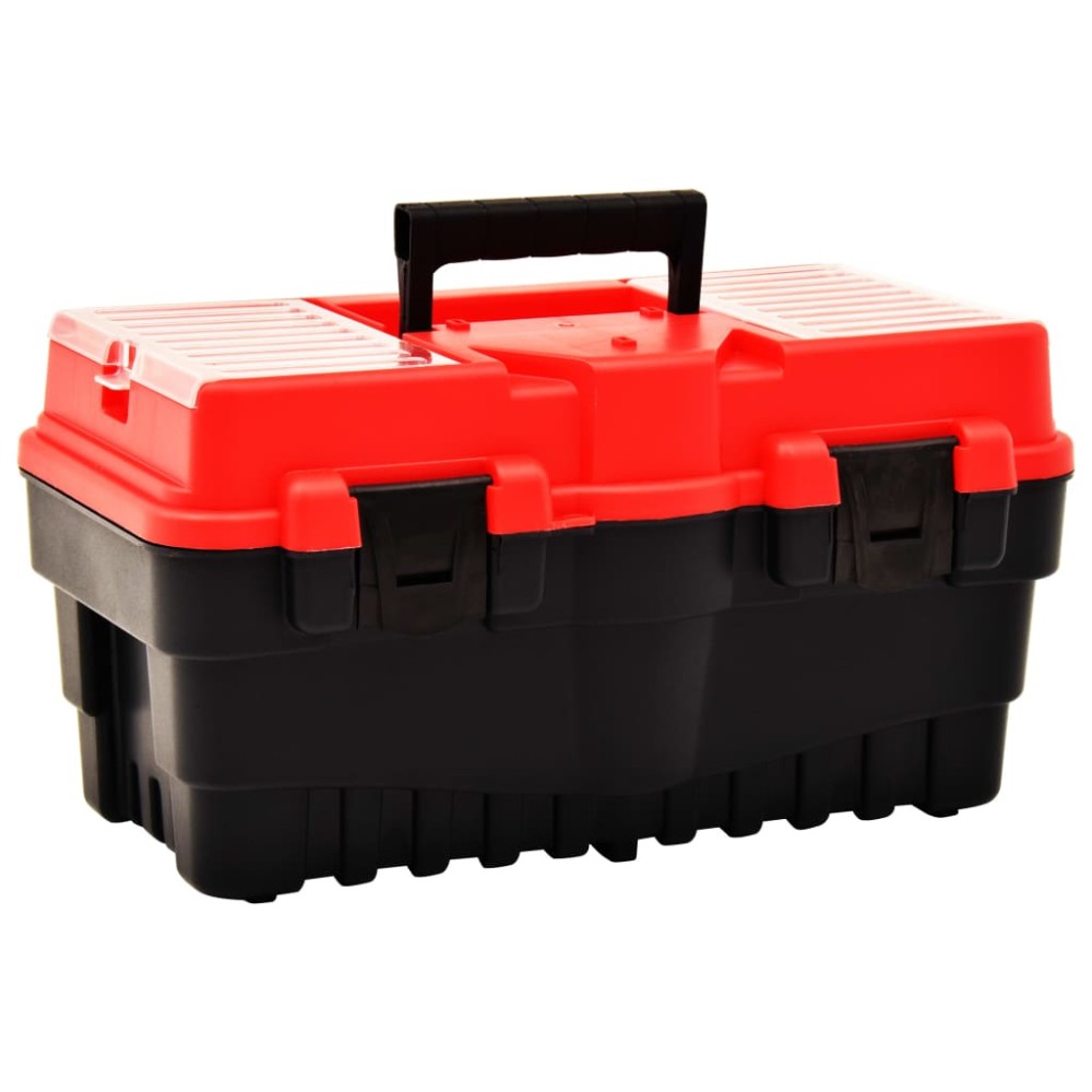 vidaXL Εργαλειοθήκη 462x256x242 χιλ. Κόκκινη από Πλαστικό