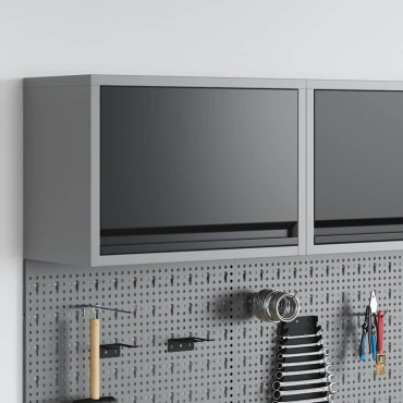 vidaXL Ντουλάπα εργαλείων Μαύρο και Γκρι 50 x 25 x 35 εκ.
