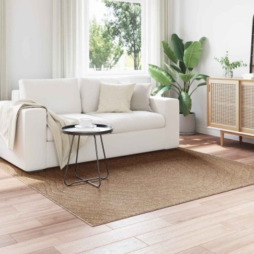 vidaXL Χαλί για εσωτερικούς και εξωτερικούς χώρους AGIRA Φυσικό 120x120cm