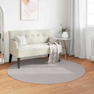 vidaXL Χαλιά χώρου Γύρος LUGO Κρεμ Πολυεστέρας 120x120cm