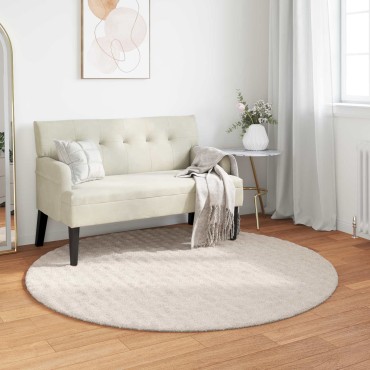 vidaXL Χαλιά χώρου Γύρος SIROLO Μπεζ 160 CM Πολυεστέρας 160x160cm