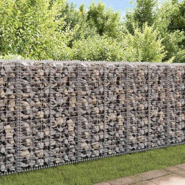 vidaXL Συρματοκιβώτιο Τοίχος 20x20x100cm Γαλβαν.Χάλυβας + Καλύμματα