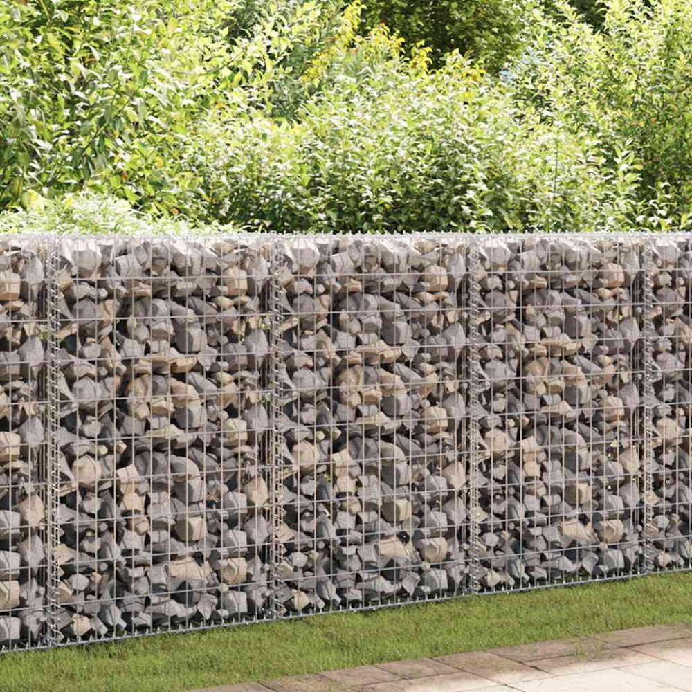 vidaXL Συρματοκιβώτιο Τοίχος 100x20x100cm Γαλβαν.Χάλυβας + Καλύμματα